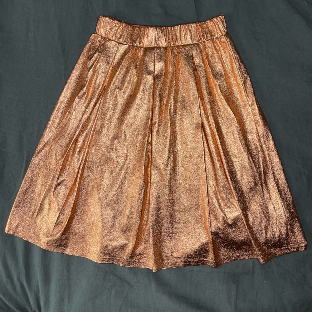 Anthropologie Moulinette Soeurs Metallic Copper Skirt